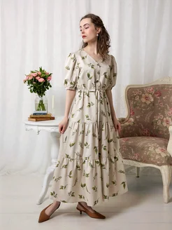 Платье льняное летнее винтажное Cher-Neva 402087597 купить за 7 392 ₽ в интернет‑магазине Wildberries