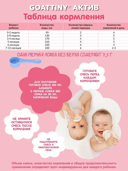 GOATTINY Смесь низколактозная Актив на козьем молоке, 350 г, 700 г, фото 5