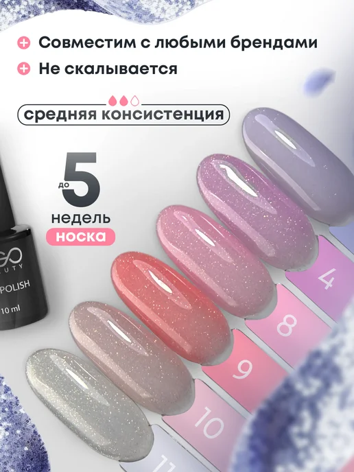 EGO Beauty Гель лак для ногтей набор 6шт, голубой, фото 2