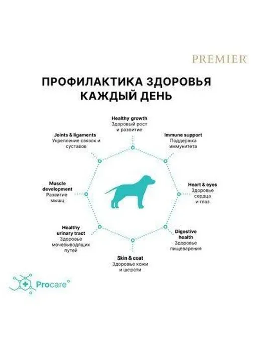 Сухой корм PREMIER Dog для собак, крупные, средние, щенки, индейка, 3 кг, фото 4