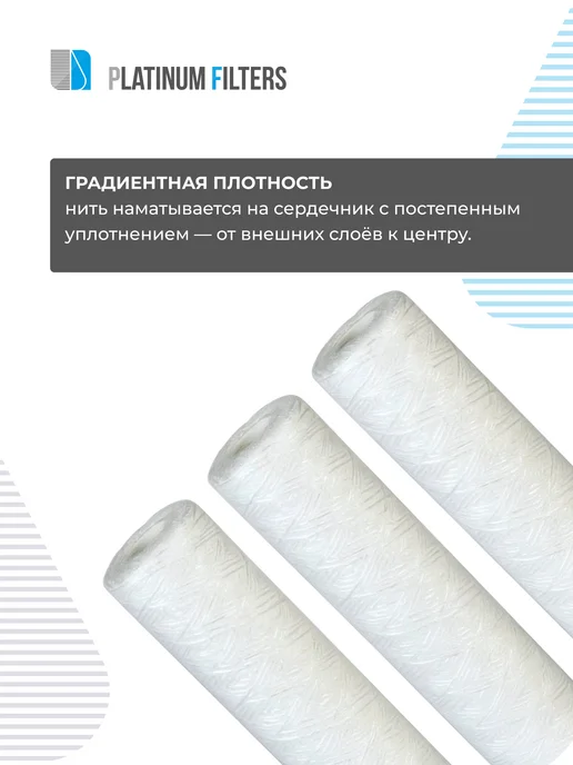 Platinum Filters Нитяной картридж PF SN5-10SL 5 мкм - 3 шт, 3 шт, фото 5