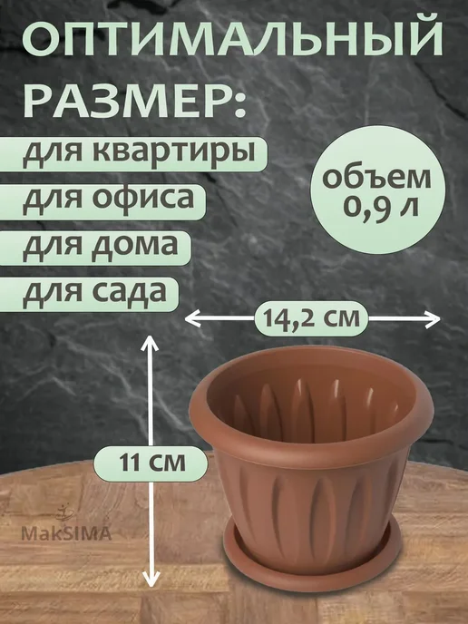 Martika Горшки для растений 2шт по 0,9л, 2 шт, 0,9 л, фото 2