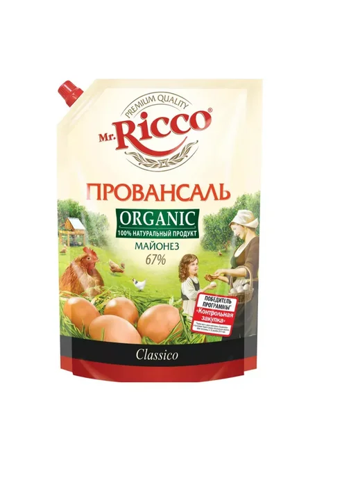 Mr.Ricco Майонез "Оливковый" Organic 67%, 800 мл, 3 шт, 800 мл, 2 шт, фото 2