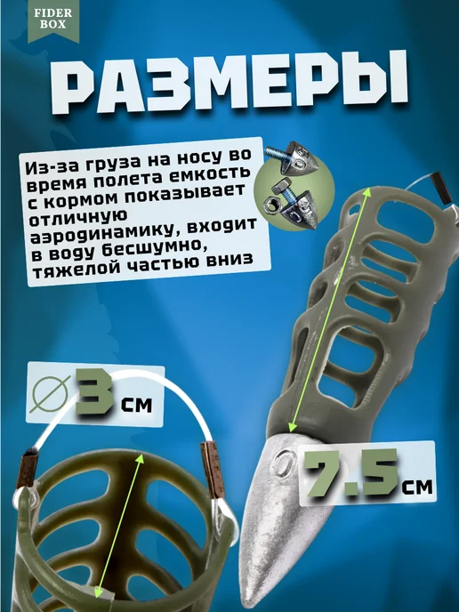 Кормушка фидерная рыболовная Пуля, зеленый, фото 2