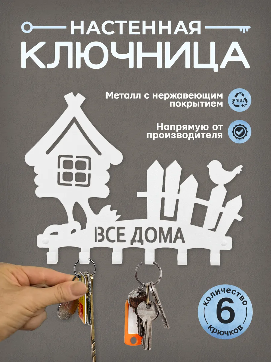 Ключница настенная в прихожую металлическая