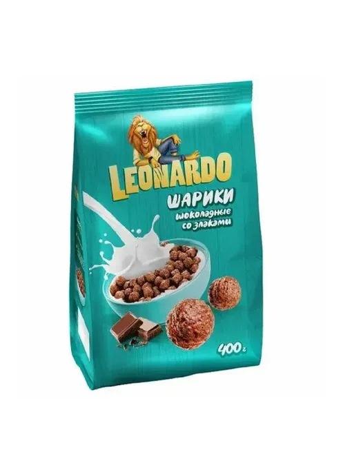 Leonardo Готовый завтрак шоколадные шарики, 400 г, 2 шт, 400 г, 2 шт, фото 2