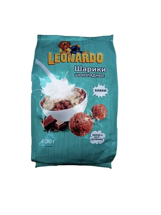 Leonardo Готовый завтрак шоколадные шарики, 400 г, 2 шт, 400 г, 2 шт, фото 3