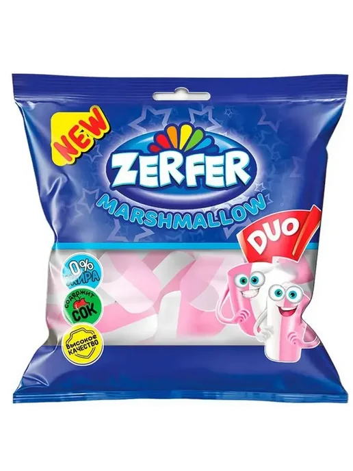 ZERFER Маршмеллоу duo с клубнично-сливочным вкусом 3 уп по 90 г, 90 г, фото 2