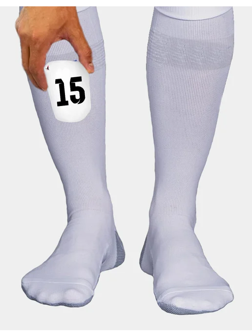 CustomKIT Щитки футбольные с номером 15, белый, фото 3