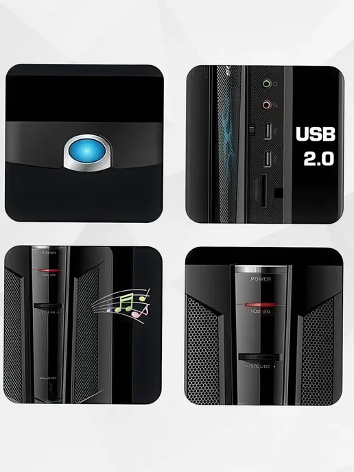 Без ТМ Корпус для ПК S0503-300W SFX (Desktop, встроенные динамики), черный, фото 4