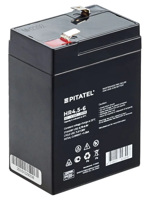 PITATEL Аккумулятор для ибп 6v 4.5Ah F2-T2 на бесперебойник для дома, вариант, фото 3