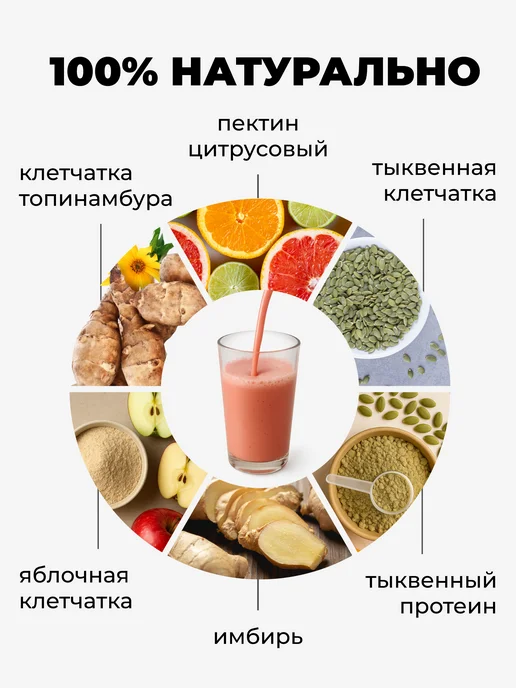 Yappi Клетчатка для похудения с пектином и имбирём, 250 г, 250 г, фото 3