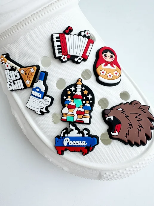 Джибитсы JibbStore Джибитсы Россия на crocs, Jibbitz набор, синий, фото 2