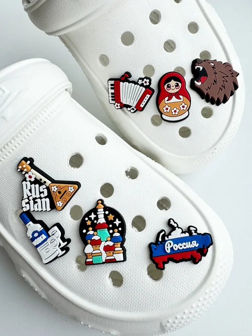 Джибитсы JibbStore Джибитсы Россия на crocs, Jibbitz набор, синий, фото 3