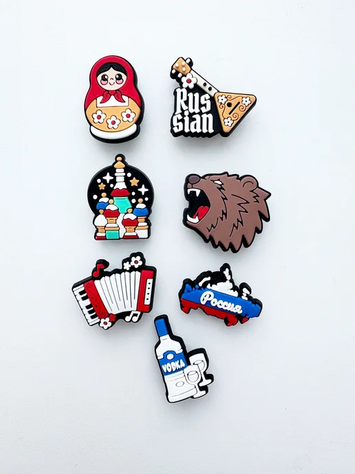 Джибитсы JibbStore Джибитсы Россия на crocs, Jibbitz набор, синий, фото 4