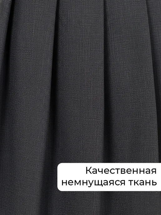 Синяя мода Сарафан школьный в складку, синий, фото 2