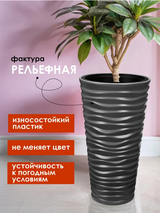 KONONO Кашпо для цветов и комнатных растений 22л с вставкой, 22 л, фото 3