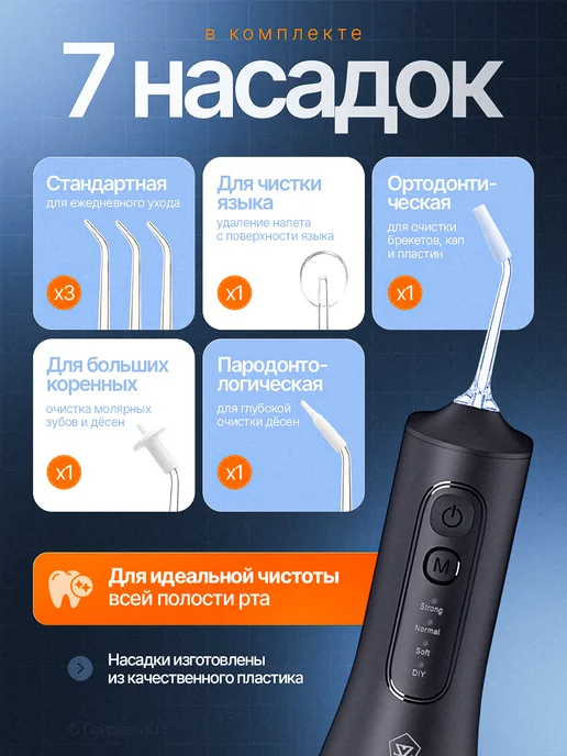 Xiaomi Ирригатор для зубов и десен портативный, черный, фото 2