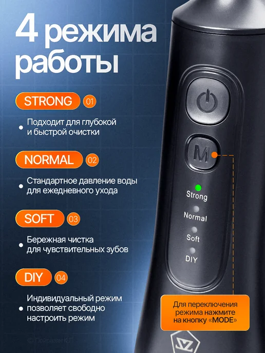 Xiaomi Ирригатор для зубов и десен портативный, черный, фото 3
