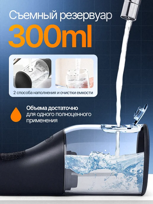 Xiaomi Ирригатор для зубов и десен портативный, черный, фото 5
