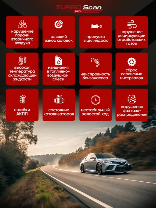 TURBO Scan PRO Автосканер для диагностики авто OBD2 ELM327 2 платы v1.5, белый, фото 8