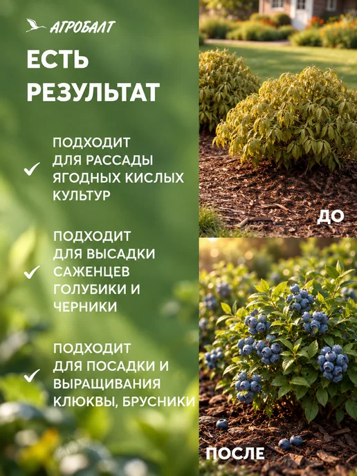 Агробалт Грунт для голубики, торф верховой кислый 150 литров, голубой, фото 4