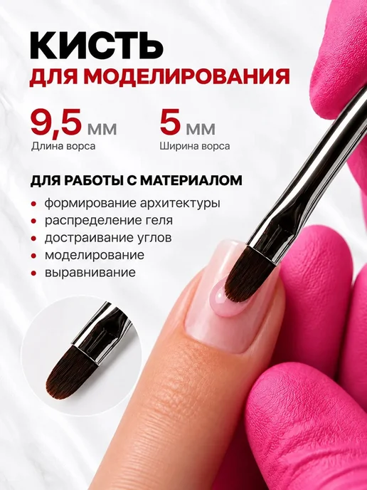 KRASIVO BUDET Набор кистей для маникюра с колпачком, серый, фото 3