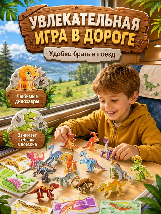 Art&kids 3D Конструктор 30 в 1 игры в дорогу для детей, вариант, фото 7