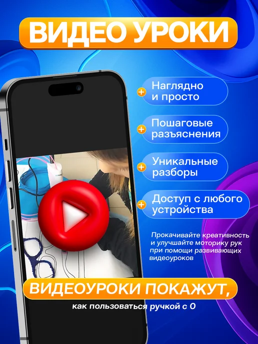 Mama Toys 3д ручка с набором пластика и трафаретами, вариант, фото 5