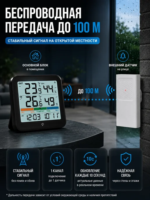 Vocoo Погодные часы Метеостанция с внешними датчиками, вариант, фото 3