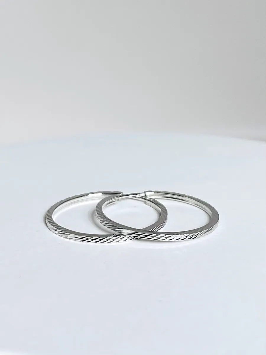 Серьги кольца серебряные 925 пробы