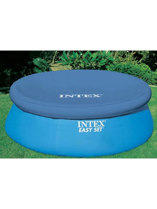 Intex Крышка для круглого бассейна с надувными бортами, d 305см, синий, фото 3