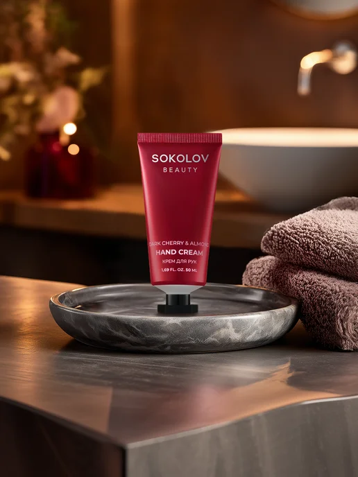 SOKOLOV Крем для рук увлажняющий dark cherry & almond 50 мл, 50 мл, фото 5