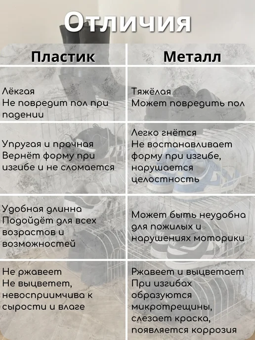 Ложка для обуви чёрная длинная пластиковая 60см, бежевый, фото 2