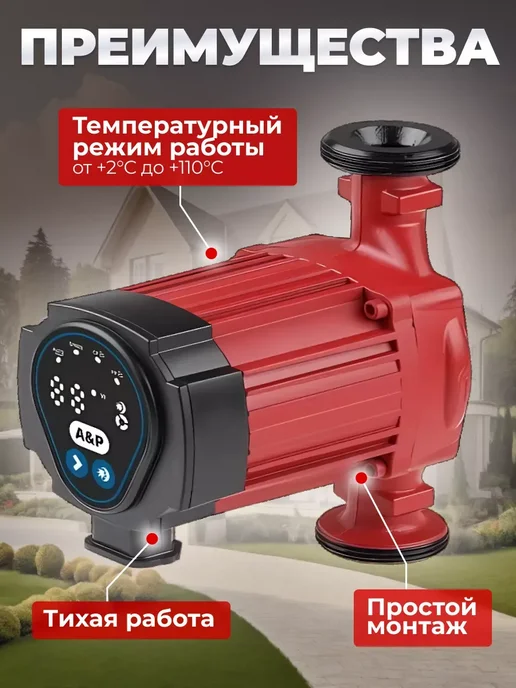 A&P Насос циркуляционный для отопления WISE-25 40-180, 40-180, фото 2