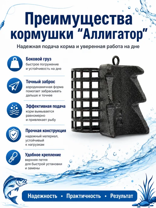 Рыболовная Империя Кормушки для рыбалки (5 штук) Аллигатор, черный, фото 4