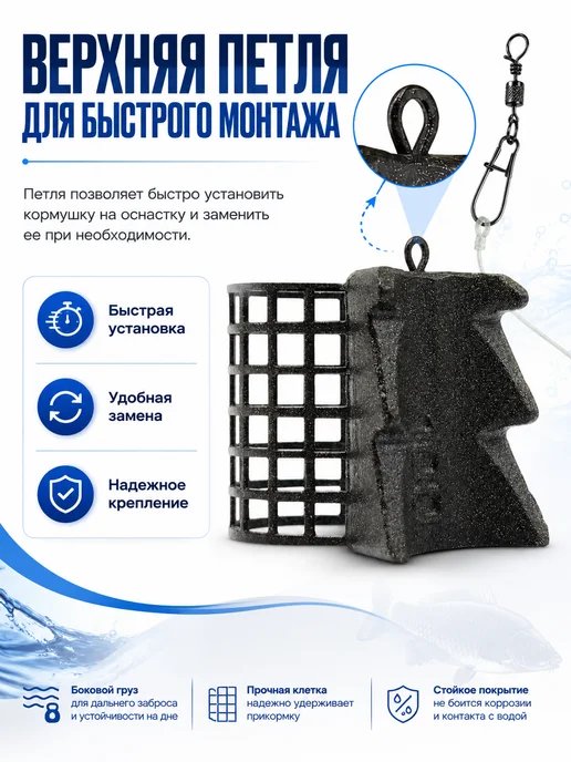 Рыболовная Империя Кормушки для рыбалки (5 штук) Аллигатор, черный, фото 7