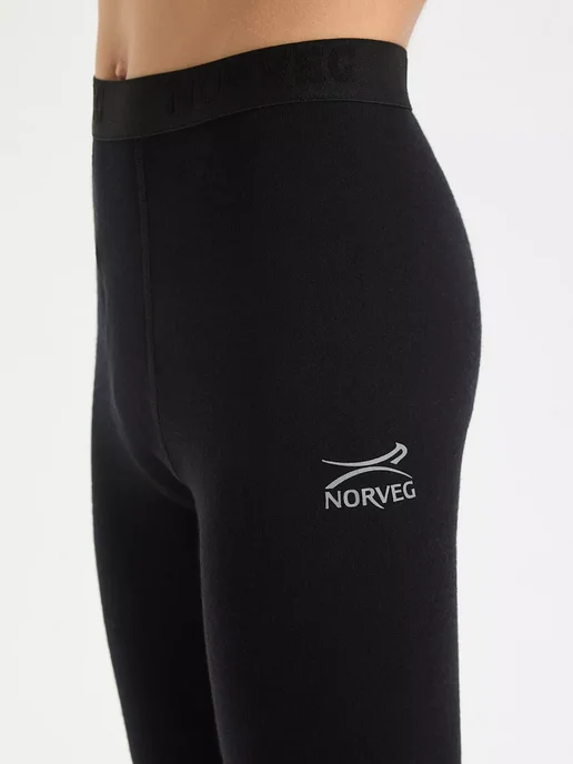 Norveg Термоштаны SOFT Woolmark термобелье повседневное кальсоны, черный, фото 4