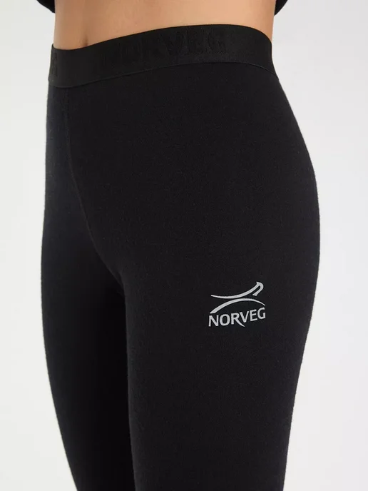 Norveg Термоштаны SOFT Woolmark термобелье повседневное легинсы, черный, фото 5