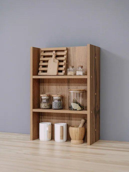 Our home Полка-короб настольная для газовой трубы на кухню, коричневый, фото 4