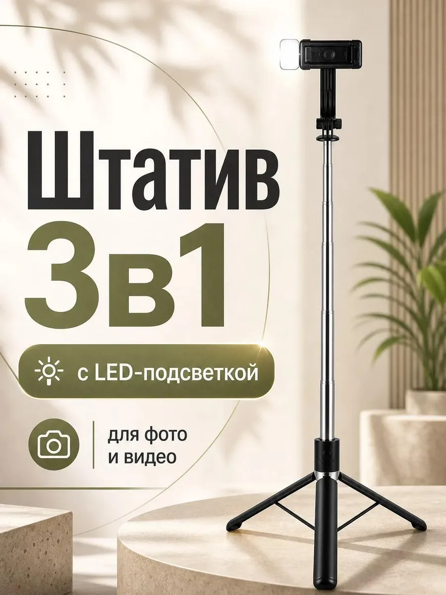 Штатив для телефона монопод высокий