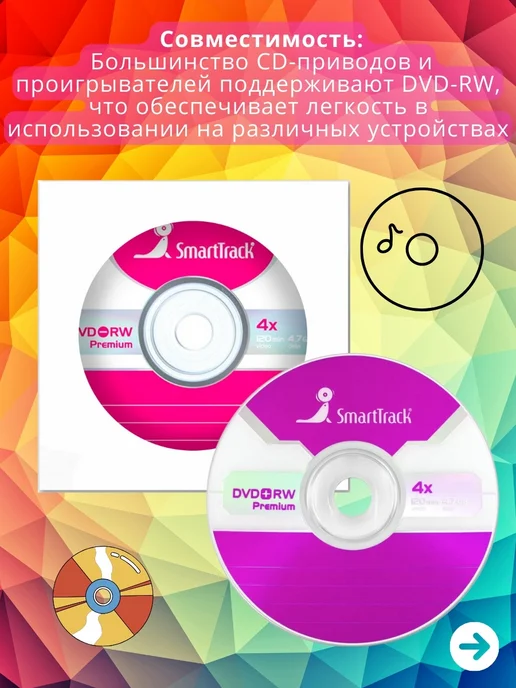 Smart Track Диск DVD-RW в конверте (10 шт.), 10 шт, фото 2