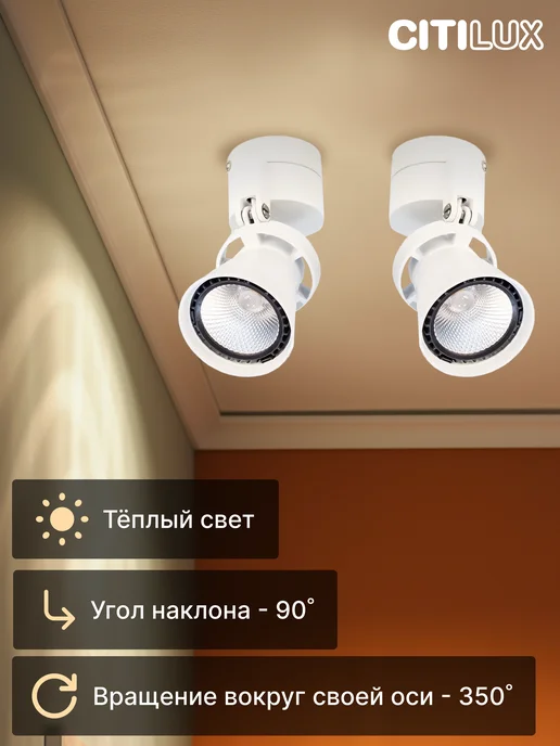 Citilux Спот поворотный Дубль CL556510, белый, фото 3