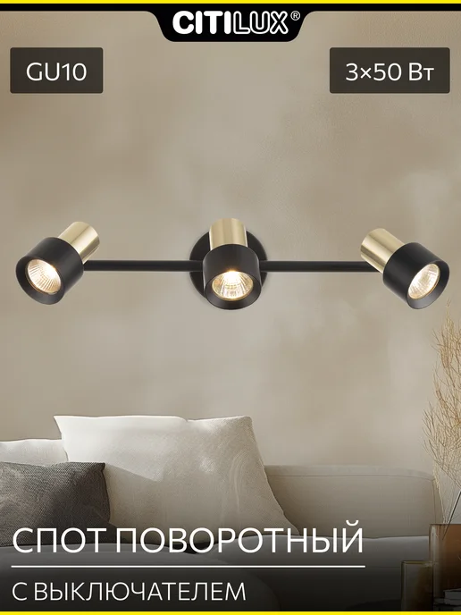 Citilux Спот с выключателем SAT CL505631, черный