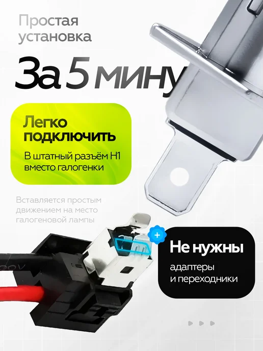 LEDFORMULA Светодиодные лампы h1 автомобильные, 2 шт, фото 4