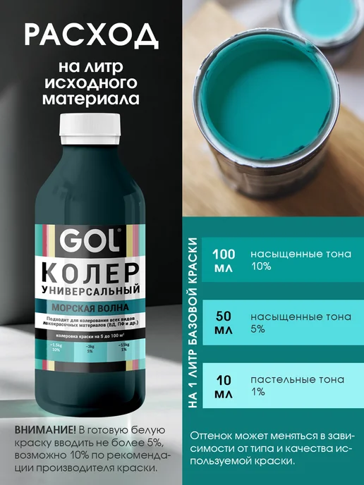 GOL Колер универсальный 900мл Морская Волна, 450 мл, фото 4