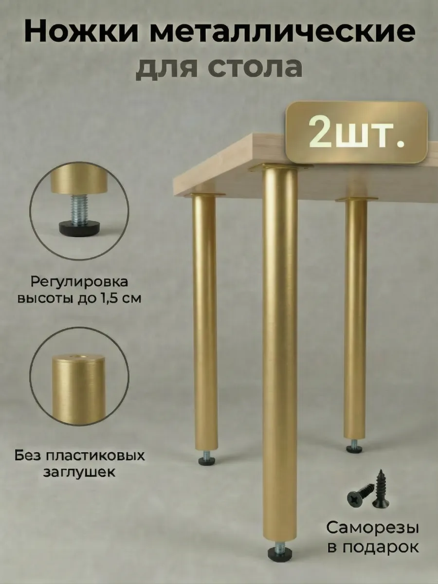 Ножки для стола мебельные металлические регулируемые 2 шт.