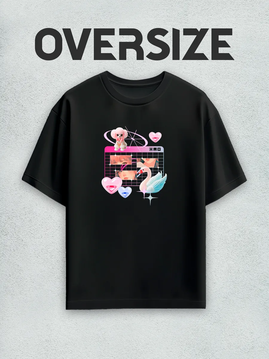 Футболка оверсайз с принтом в стиле y2k