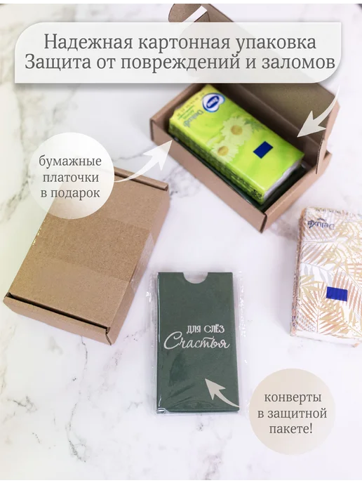 АртКонверт Конверты для слез счастья бумажных платочков на свадьбу, фиолетовый, фото 3