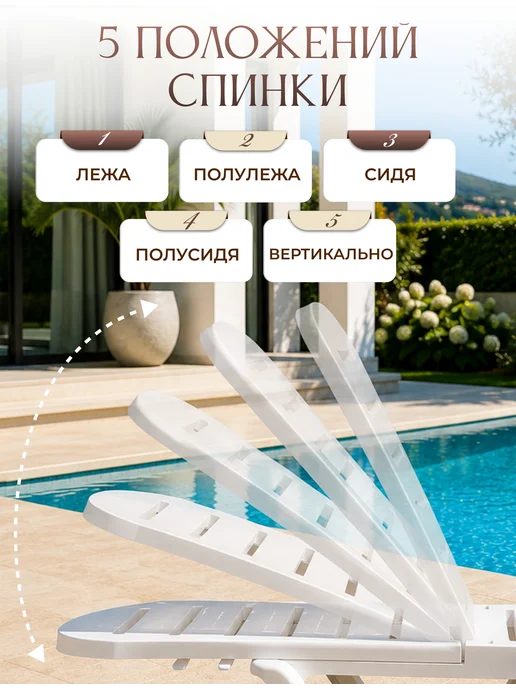 Шезлонг садовый 1 шт раскладушка для дачи, 1 шт, фото 3